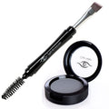 Eye Embrace Cool Helen Light Gray Eyebrow Powder & Pro Grip Angled Brow Brush Bundle - Waterproof, Cruelty-Free