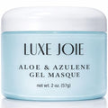 LuxeJoie Aloe & Azulene Gel Mask, Cooling Hydrating Face Mask with Hyaluronic Acid + Green Tea, Soothing After Sun Care for Sensitive Skin, 2 oz