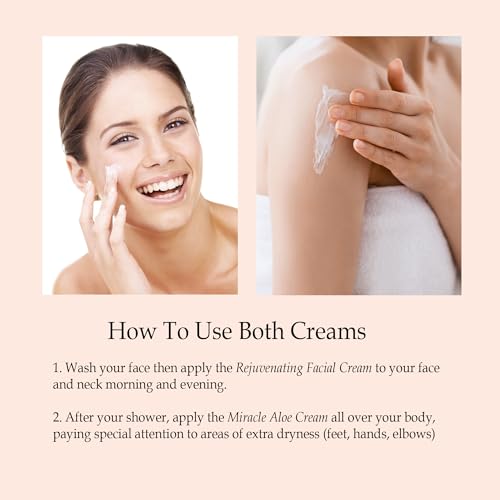 DEL?VIA Ultimate Aloe Skincare Bundle ? Miracle Aloe Cream 8 oz and Rejuvenating Face Cream 2 oz