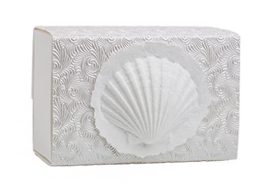Large Biodegradable Shell Urn for Water and Ground Burial - Eco-Friendly Cremation Ash Container - 300 Cubic Inches, Metallic White Swirl