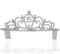 Clear Austrian Rhinestone Tiara with Hair Combs for Quinceanera & Princess Birthday