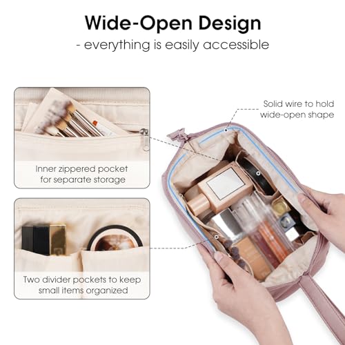 Barrel Drawstring Makeup Bag with Wide-open Make up Bag