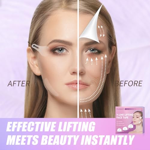 160PCS Face Lift Tape for Wrinkles & Sagging Skin ? Invisible Facelift Strips for Women, Waterproof & Comfortable, Natural V-Shape Lifting Support Aloe Vera