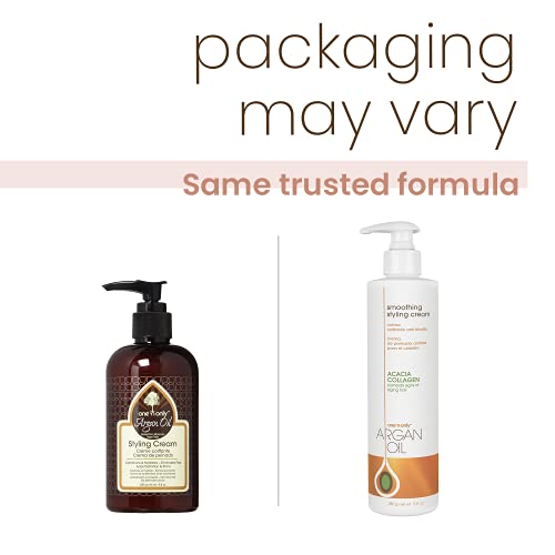 One 'n Only Argan Oil Smoothing Styling Cream, Helps Protect Hair Color, Eliminates Frizz, Hydrates, Adds Shine, Definition, and Texture for a Flexible Hold, 9.8 Ounces