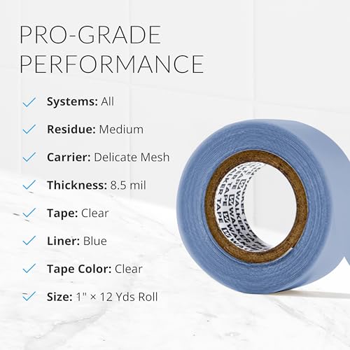 Walker Tape 1x12 Yards Support Tape Roll for Lace Front Wigs & Extensions - Dull Finish, Hypoallergenic, Custom Cut