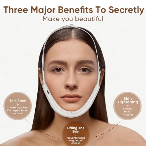 Electric Double Chin Device and V-Face Machine with 8 Modes and 15 Gear Adjustable Intensities - Intelligent Double Chin Machine for V-face