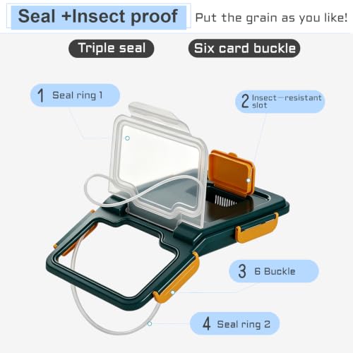 Saim 2-Pack 50lb Food Storage Containers with Wheels, Dark Blue - Bulk Grain & Rice Bins