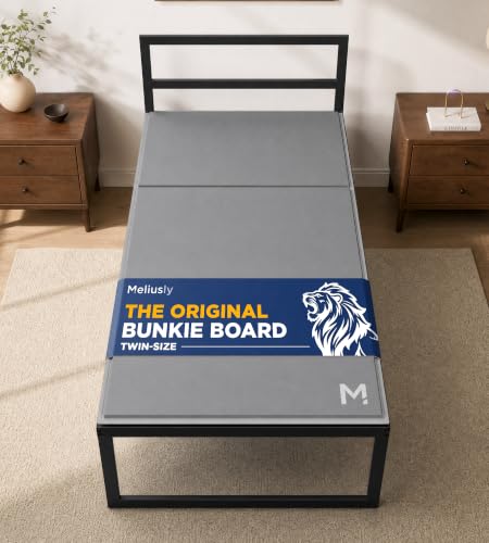 Meliusly Twin Size Bunkie Board Support - Grey, 38x75 Inches, Under Mattress Foundation