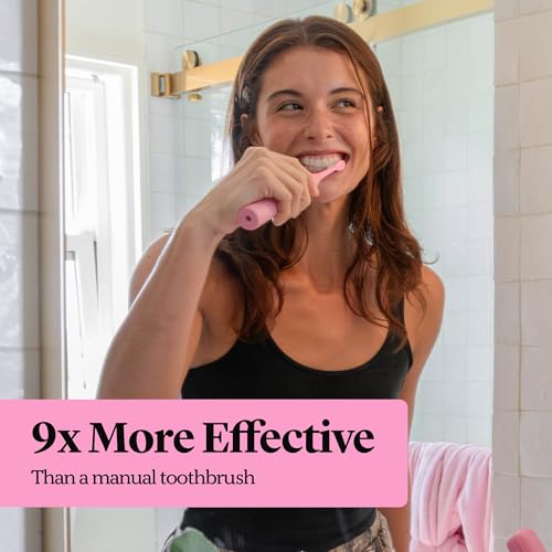 Dentist-Designed PRO-X Replacement Toothbrush Heads for Adults - Pink, Deep Plaque Removal, Soft Bristles (3 Pack)