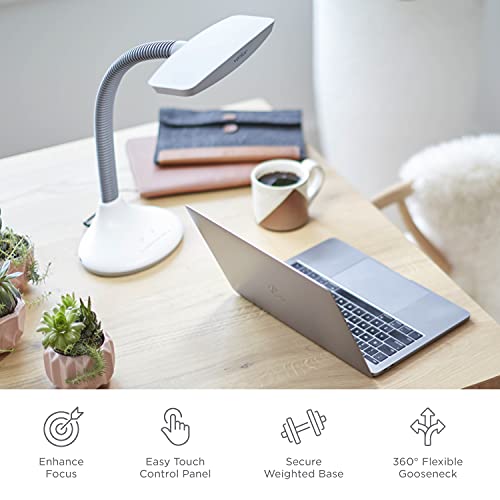 Full Spectrum LED Desk Lamp with Adjustable Brightness & USB Port