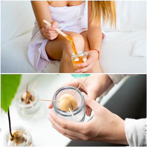 Glass Cosmetic Jars 4 oz - Set of 24 with Natural Bamboo Lids