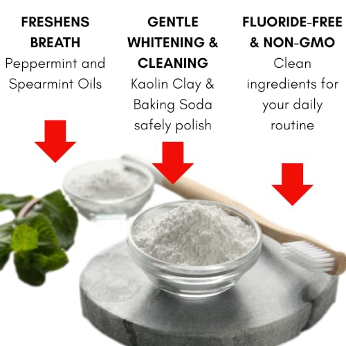 Valhalla Spa Peppermint & Myrrh Whitening Tooth Powder – 2 Pack, Fluoride-Free