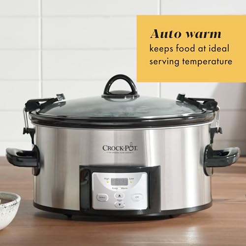 Crock-Pot 6 Quart Programmable Slow Cooker with Digital Timer & Locking Lid - Stainless Steel