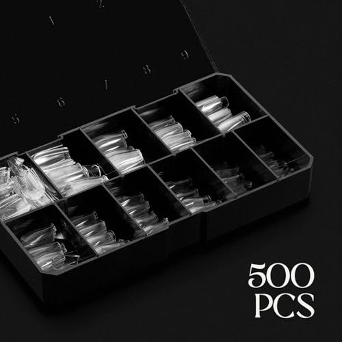 Aprés Gel-X Nail Tips Box - Natural Square Medium, 500 Count, 11 Sizes