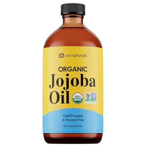 16oz Organic Jojoba Oil ? Glass Bottle ? USDA Certified Organic & Non-GMO ? 100% Pure, Cold-pressed, Unrefined, Hexane-free ? Premium Glow-Boosting Oil