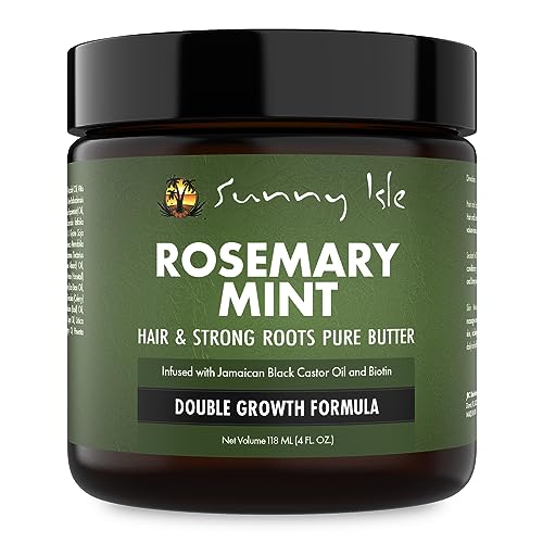 Sunny Isle Rosemary Mint Hair & Strong Roots Butter 4 oz - Biotin, Jamaican Black Castor Oil