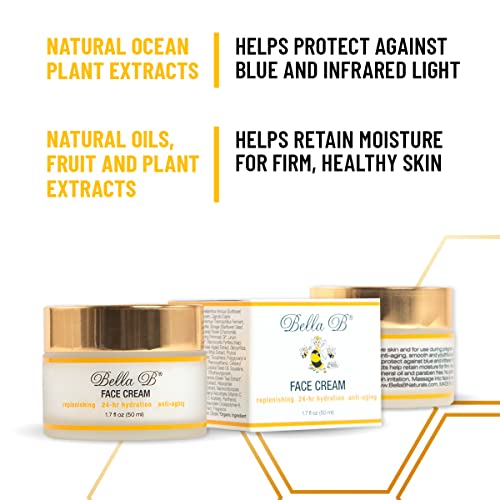 Bella B Face Cream 1.7 oz Jar - Facial Glow - Pregnancy Skincare - All Natural Face Moisturizer - Organic Face Cream - Prenatal Skin Care - Organic Facial Moisturizer for Sensitive Skin