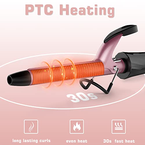 3/4 Inch Curling Iron for Vintage Curls - Dual Voltage Rose Gold