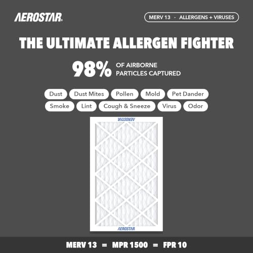 Pro MERV 13 Pleated Air Filter 18x30x1 - 6 Pack, Actual Size 17 3/4 x 29 3/4 x 3/4, High-Efficiency HVAC Filter