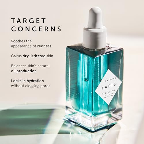 HERBIVORE Lapis Facial Oil | Balances Oil & Soothes Redness with Blue Tansy & Squalane | Safe for Oily & Acne Prone Skin, Non-Comedogenic, Vegan