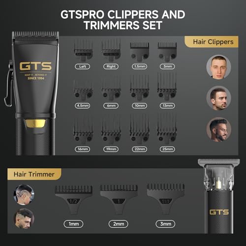 Cordless Hair Clippers for Men with LED Display & 15 Guide Combs - Professional Barber Kit