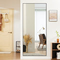 OLIXIS 64x21.5 Inch Full Length Standing Mirror with Black Frame - Bedroom Body Mirror