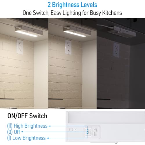 LED Under Cabinet Lighting 8 Inch 5CCT Dimmable Aluminum White 4-Pack - StableShine Series