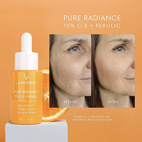 Vitamin C Face Serum 2pack- CE Ferulic Facial Serum with 15% Pure L-Ascorbic Acid, Ferulic Acid, Vitamin E, & Hyaluronic Acid - Anti Aging, Anti Wrinkle Skin Brightening Dark Spot Corrector