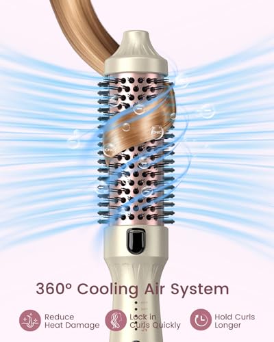 ZAVAREA Gold 1.5 Inch Heated Curling Brush for Voluminous Blowouts