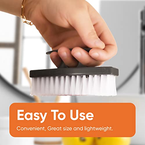 Superio Nail Scrubber Brush - All-Purpose Stiff Cleaning Brush for Hands, Feet, Kitchen & Work - Black, 12 Pack