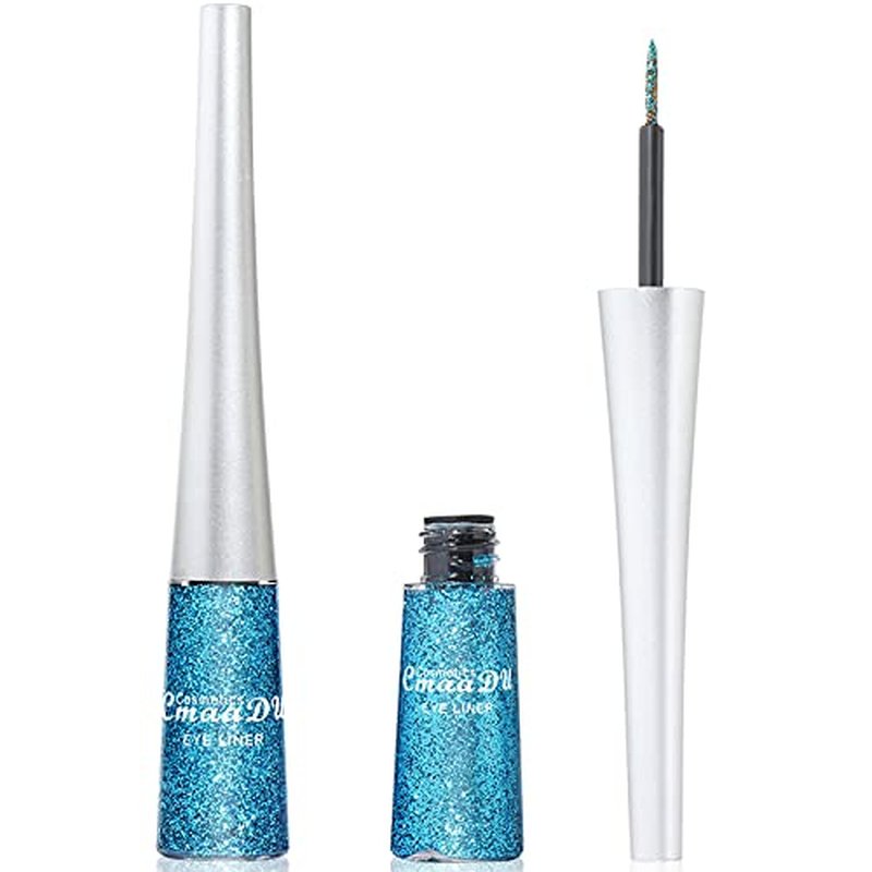 16PCS Liquid Glitter Eyeliner set, 16 Colors High Pigmented Brighten Eye Liner Kit, Long Lasting Waterproof Metallic Shimmer Eyeshadow