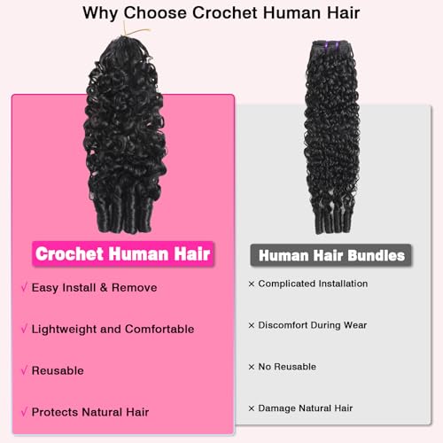 Beauty Queen Burmese Curly Crochet Hair 16 Inch 60g Knotless Pre-Separated Spiral Curl for Women - 1B