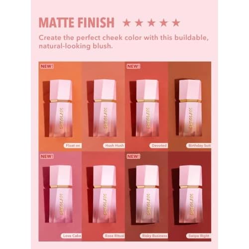 SHEGLAM Color Bloom Liquid Blush Makeup for Cheeks Matte Finish - Love Cake