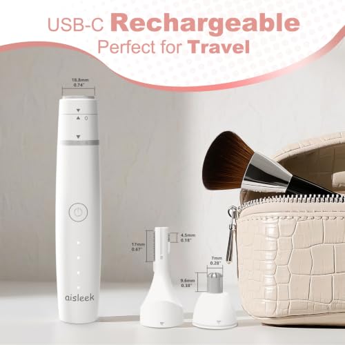 Aisleek Dove Wing White 3-in-1 Nose & Face Hair Trimmer for Men & Women