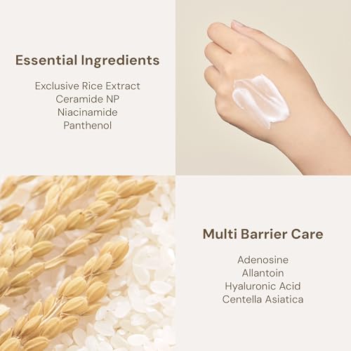 Moisturizing Skin Barrier Cream with Ceramides & Rice Extract – Hypoallergenic, Dermatologist Tested