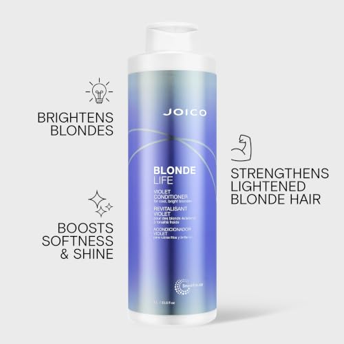 Joico Blonde Life Violet Shampoo & Conditioner Set 33.8 Fl Oz Pack of 2 - Cool Blonde Brightening