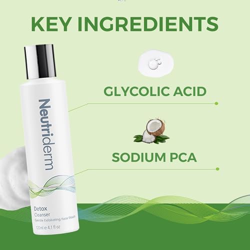 NEUTRIDERM Vitamin E Face Moisturizer + Glycolic Face Exfoliator, Hydrating Daily Moisturiser and Gentle Facial Cleanser, Scrub-Free Exfoliation for Smooth Glowing Skin, 2-Piece Set