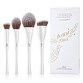 Jessup Makeup Brushes 4pcs Face Brush Set UC-4pcs Pearl White - Foundation, Concealer, Blush, Highlighter