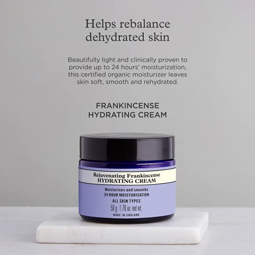 Neal's Yard Rejuvenating Frankincense Hydrating Cream with Hyaluronic Acid & Jojoba Oil, 24-Hour Moisturization, Smooths Skin, Cruelty-Free, 1.76 oz