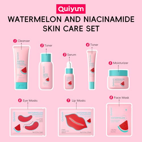 Watermelon & Niacinamide Skincare Set for Women Teens Girls 11PCS Gift Box