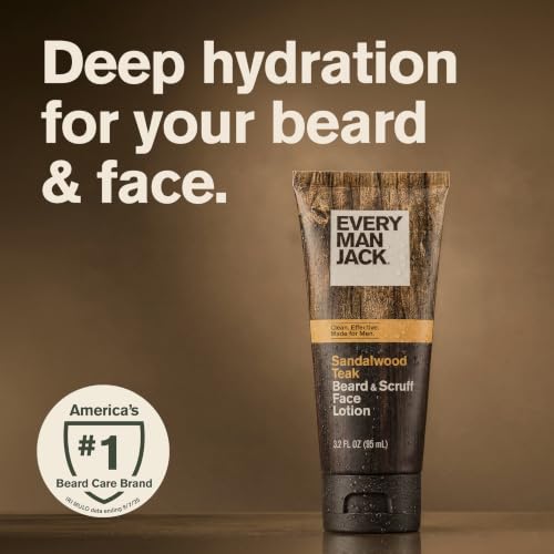 Sandalwood Beard & Face Moisturizer 3.2oz - 2 Pack, Hydrates & Relieves Dry Skin