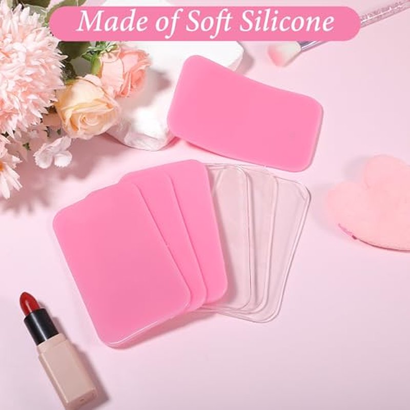 10Pcs Silicone Lash Pad Lash Grafting Gasket Pallet Rectangle Eyelash Extension Pad Reusable Adhesive False Eyelash Holder Pallet for Women Loose Lashes Extension Supplies Tool Fake Eyelashes Adhesive