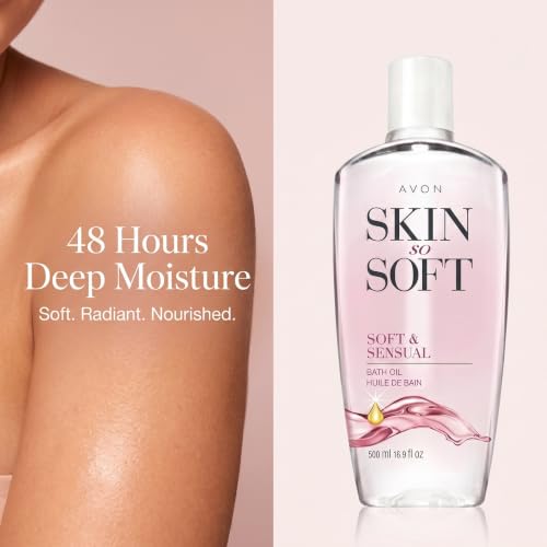AVON Skin So Soft Moisturizing Bath Oil 16.9 oz - Silky Body Oil & Sensual Fragrance