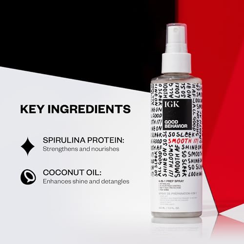 IGK Good Behavior 4-in-1 Prep Spray - Heat Protectant, Leave-In Detangler (Full Variation)