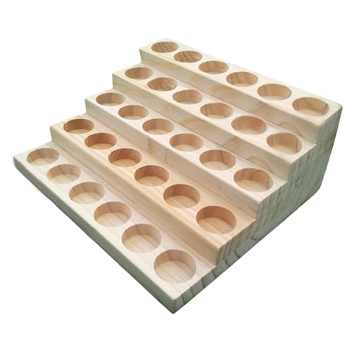 Wooden Essential Oil Display Stand 5 Tiers - 30 Bottle Capacity, Natural Finish, Variation of THIS listing