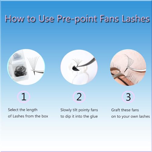 500 Wispy Premade fans 10D 0.07 Mixed Volume Eyelash Extensions Tray-20D Fans,D Curl Lash Fans, Pointed Handmade Loose Thin Base Fans (500 Count (Pack of 1), 10D 0.07 8-15mm)