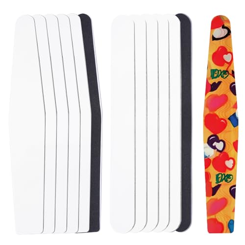 PYD Life 12 Pack Sublimation Nail File Blanks, Stainless Steel Nail File for Natural Nails, Acrylics, or Gel Extensions, Customable Nail Filer is Perfect Gifts for Nail Lovers & Small Businesses