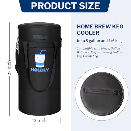 Holdly 5 Gallon Keg Cooler Bag - Portable Waterproof Insulated Beer Cooler