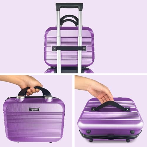 H007-Purple 14 Inch Waterproof Hard Shell Travel Makeup Case – GigabitBest