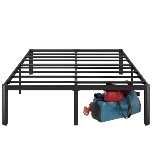 Full Metal Platform Bed Frame - 16 Inch Modern Steel Slat Support No Box Spring Black Variation of THIS listing